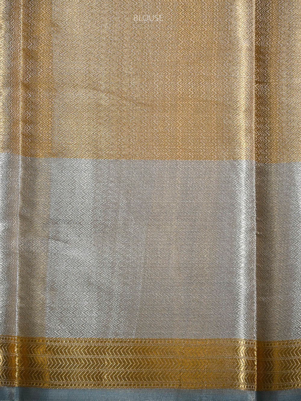 Pastel Sky-blue Tissue Brocade Handloom Banarasi Saree - Sacred Weaves