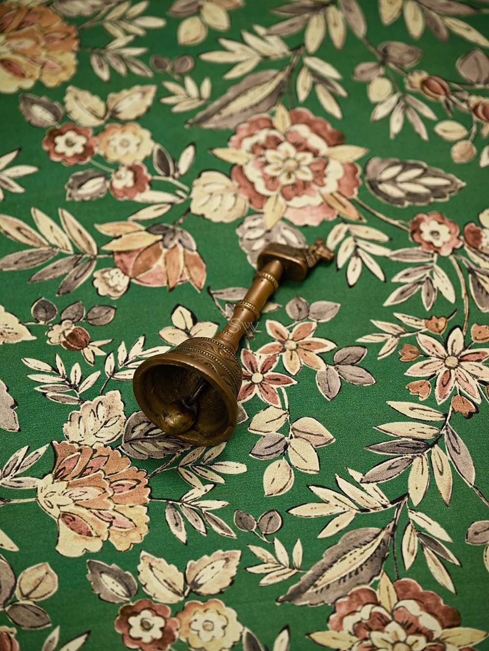 Green Printed Satin Silk Handloom Banarasi Suit - Sacred Weaves