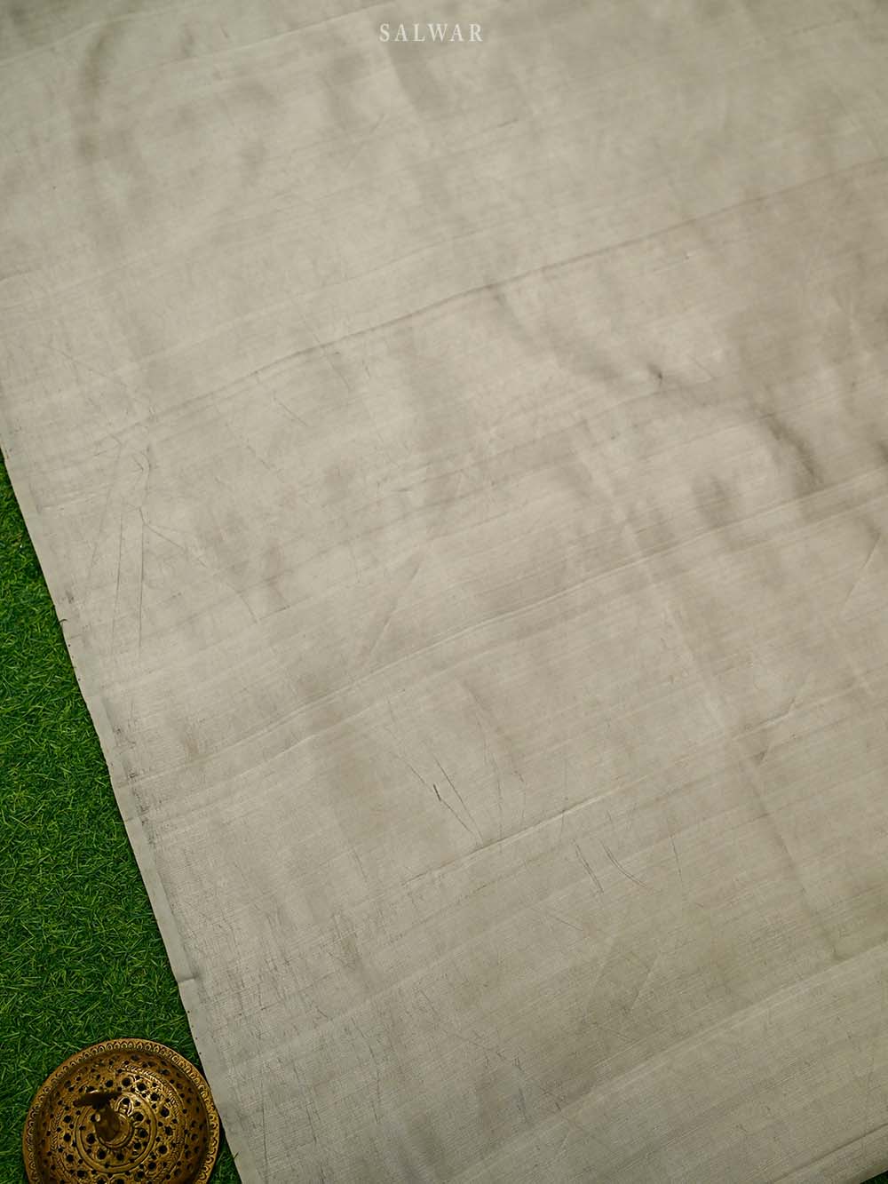 Grey Booti Katan Silk Handloom Banarasi Suit - Sacred Weaves