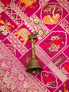 Dark Pink Meenakari Booti Katan Silk Handloom Banarasi Suit - Sacred Weaves