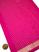 Dark Pink Meenakari Booti Katan Silk Handloom Banarasi Suit - Sacred Weaves