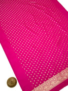 Dark Pink Meenakari Booti Katan Silk Handloom Banarasi Suit - Sacred Weaves