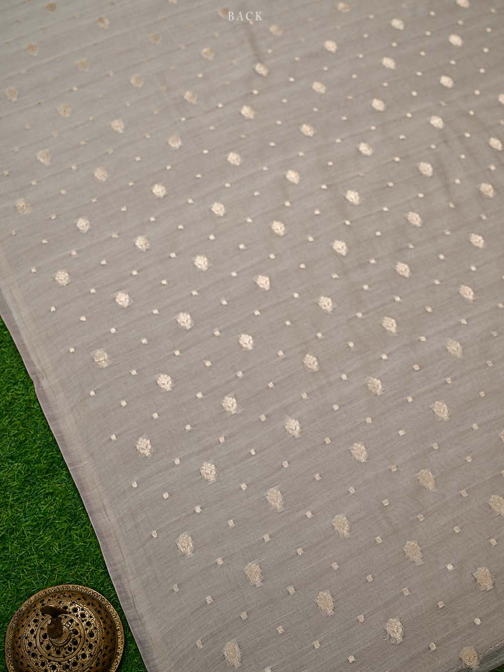 Light Beige Booti Cotton Silk Handloom Banarasi Suit - Sacred Weaves