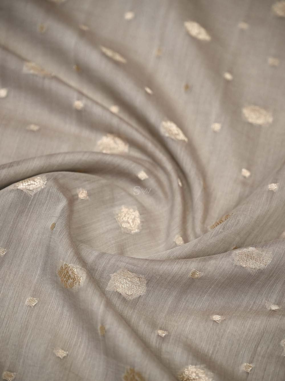 Light Beige Booti Cotton Silk Handloom Banarasi Suit - Sacred Weaves