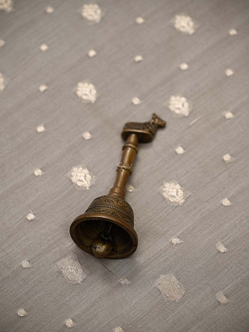 Light Beige Booti Cotton Silk Handloom Banarasi Suit - Sacred Weaves