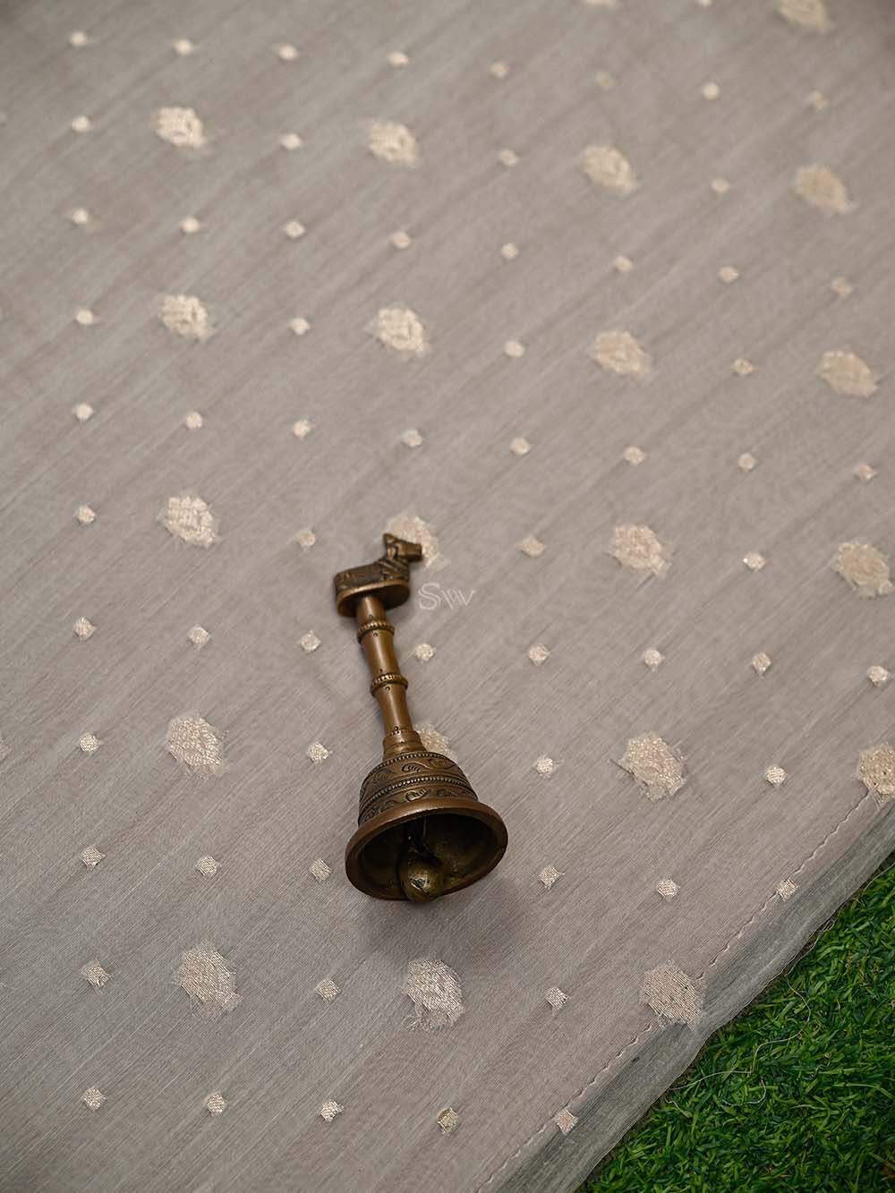 Light Beige Booti Cotton Silk Handloom Banarasi Suit - Sacred Weaves