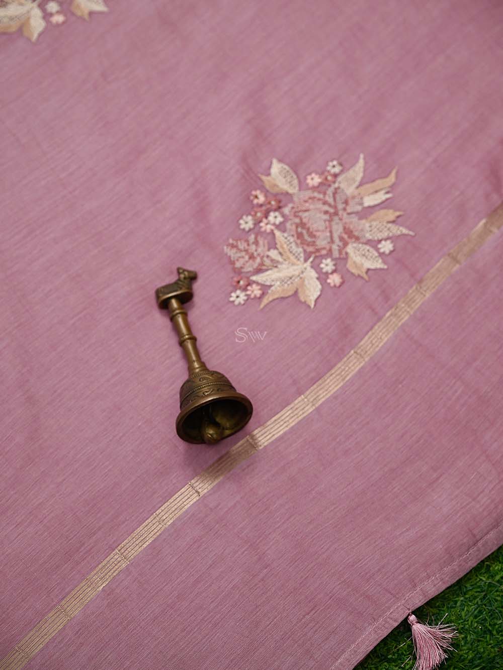 Pastel Pink Booti Cotton Silk Handloom Banarasi Suit - Sacred Weaves