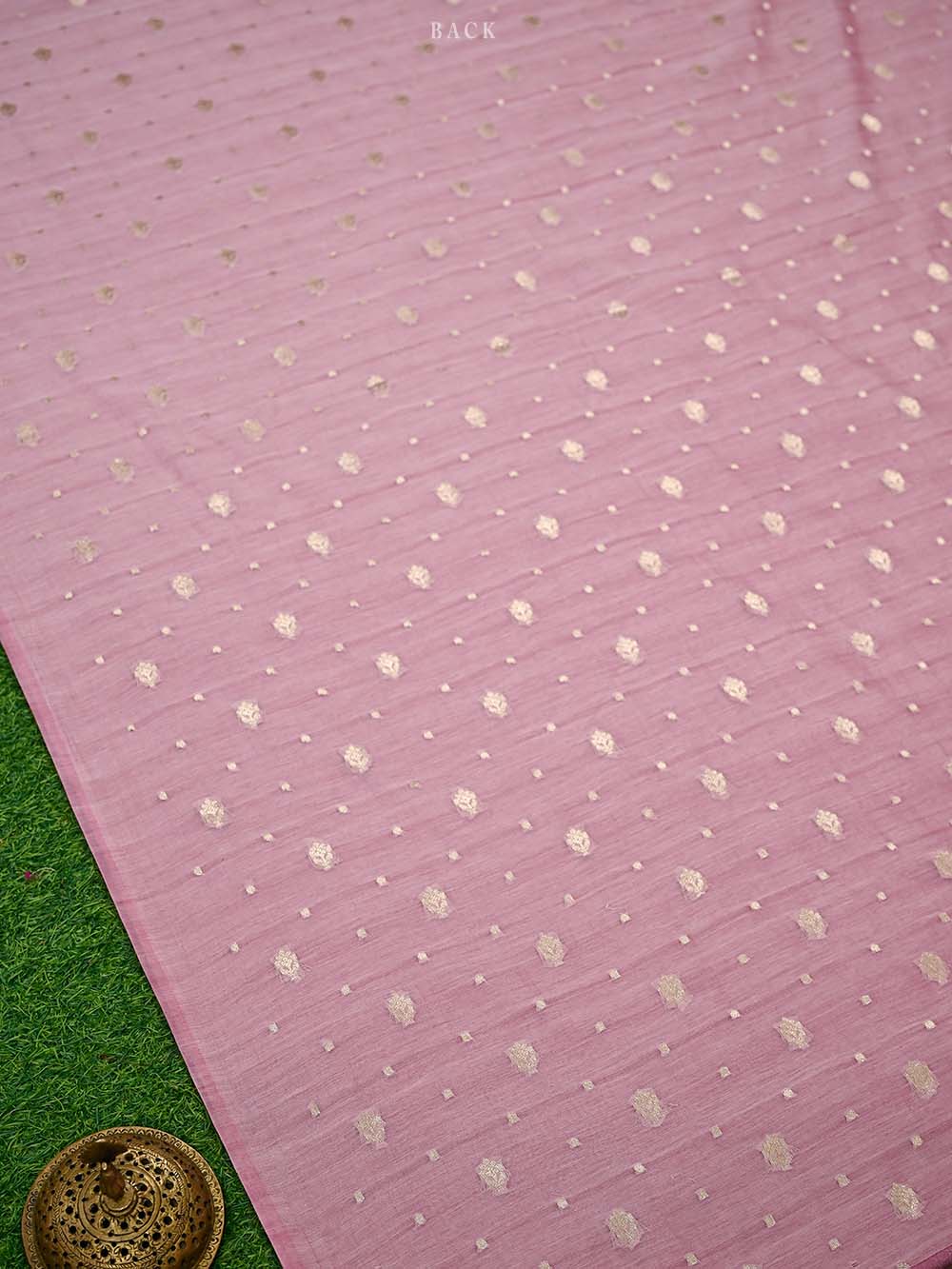 Pastel Pink Booti Cotton Silk Handloom Banarasi Suit - Sacred Weaves