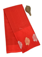 Red Cotton Silk Banarasi Saree - Sacred Weaves