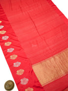 Red Cotton Silk Banarasi Saree - Sacred Weaves