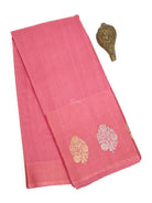 Pastel Pink Cotton Silk Banarasi Saree - Sacred Weaves