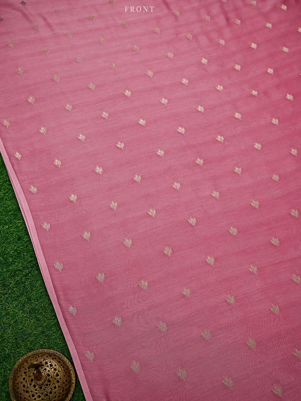 Pink Booti Cotton Silk Handloom Banarasi Suit - Sacred Weaves