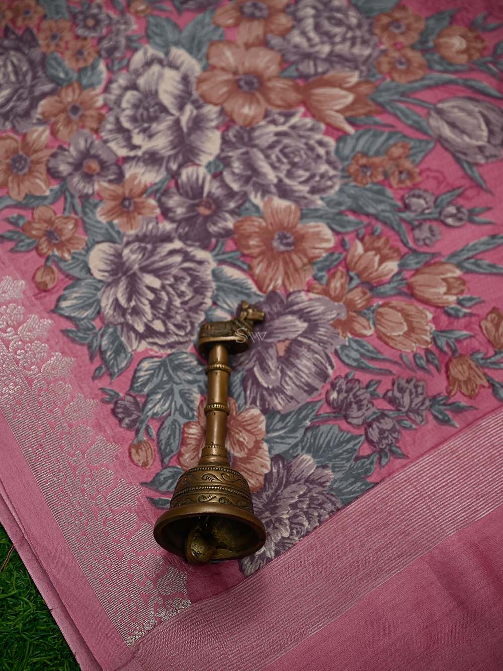 Pink Booti Cotton Silk Handloom Banarasi Suit - Sacred Weaves