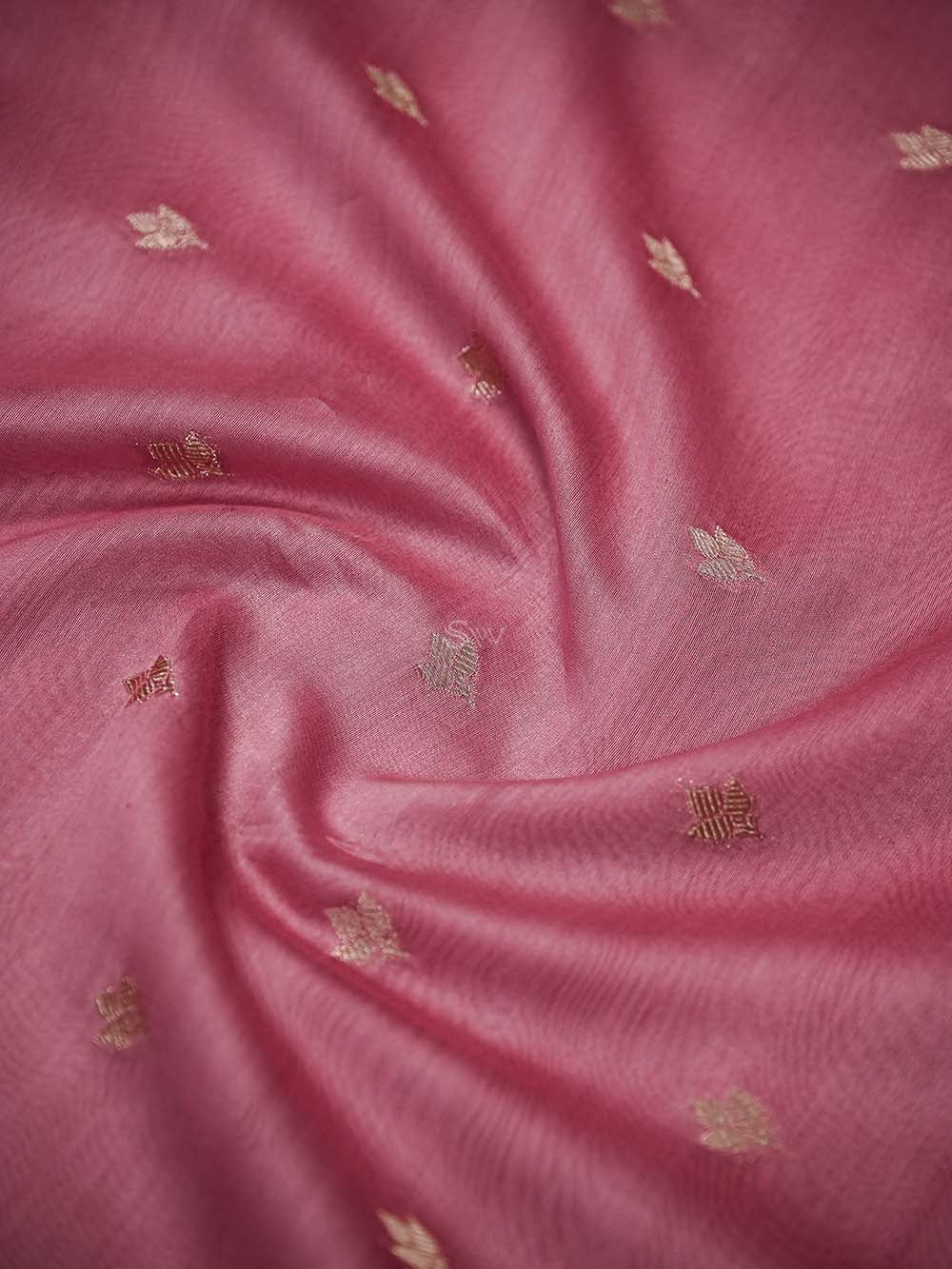 Pink Booti Cotton Silk Handloom Banarasi Suit - Sacred Weaves