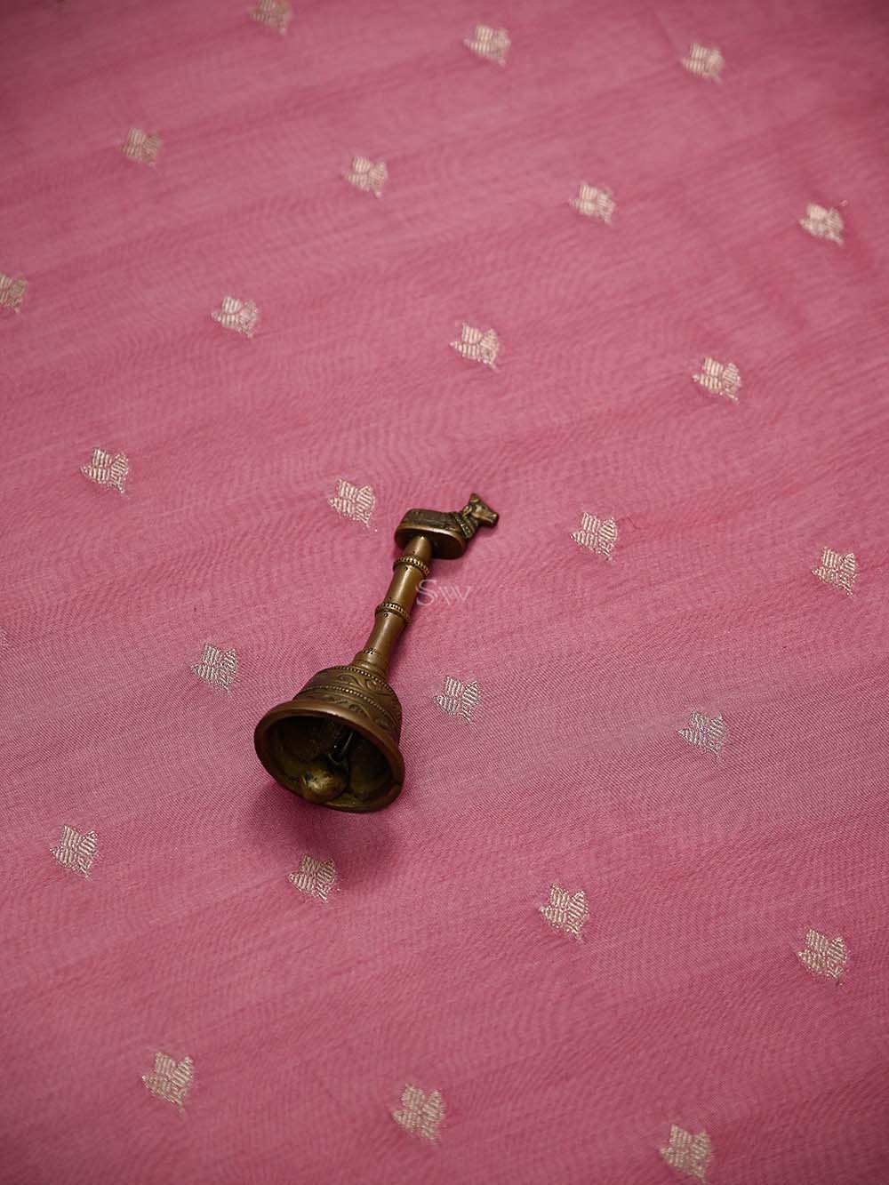 Pink Booti Cotton Silk Handloom Banarasi Suit - Sacred Weaves