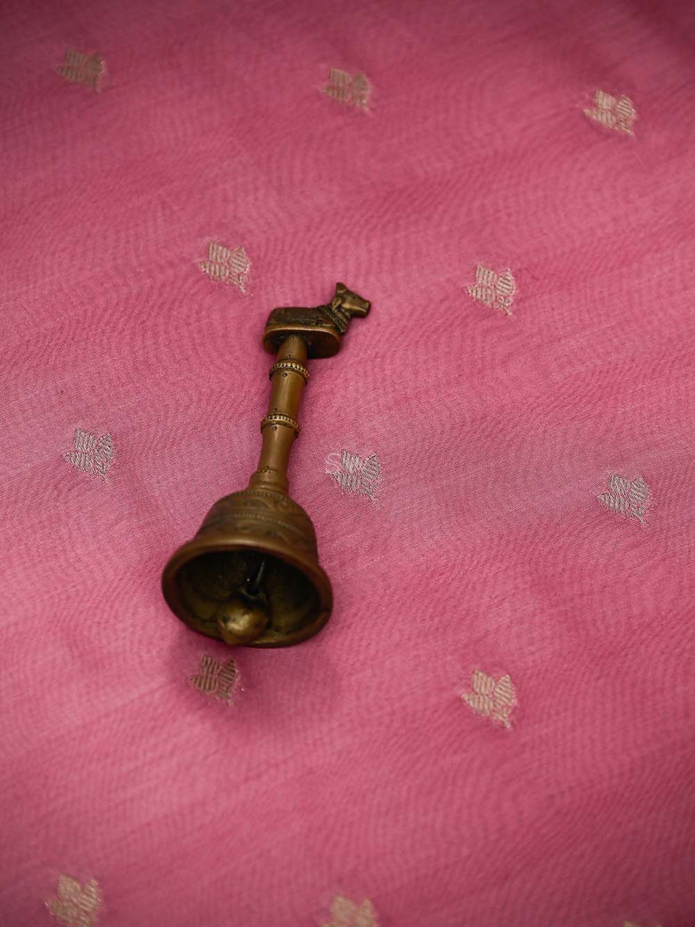 Pink Booti Cotton Silk Handloom Banarasi Suit - Sacred Weaves