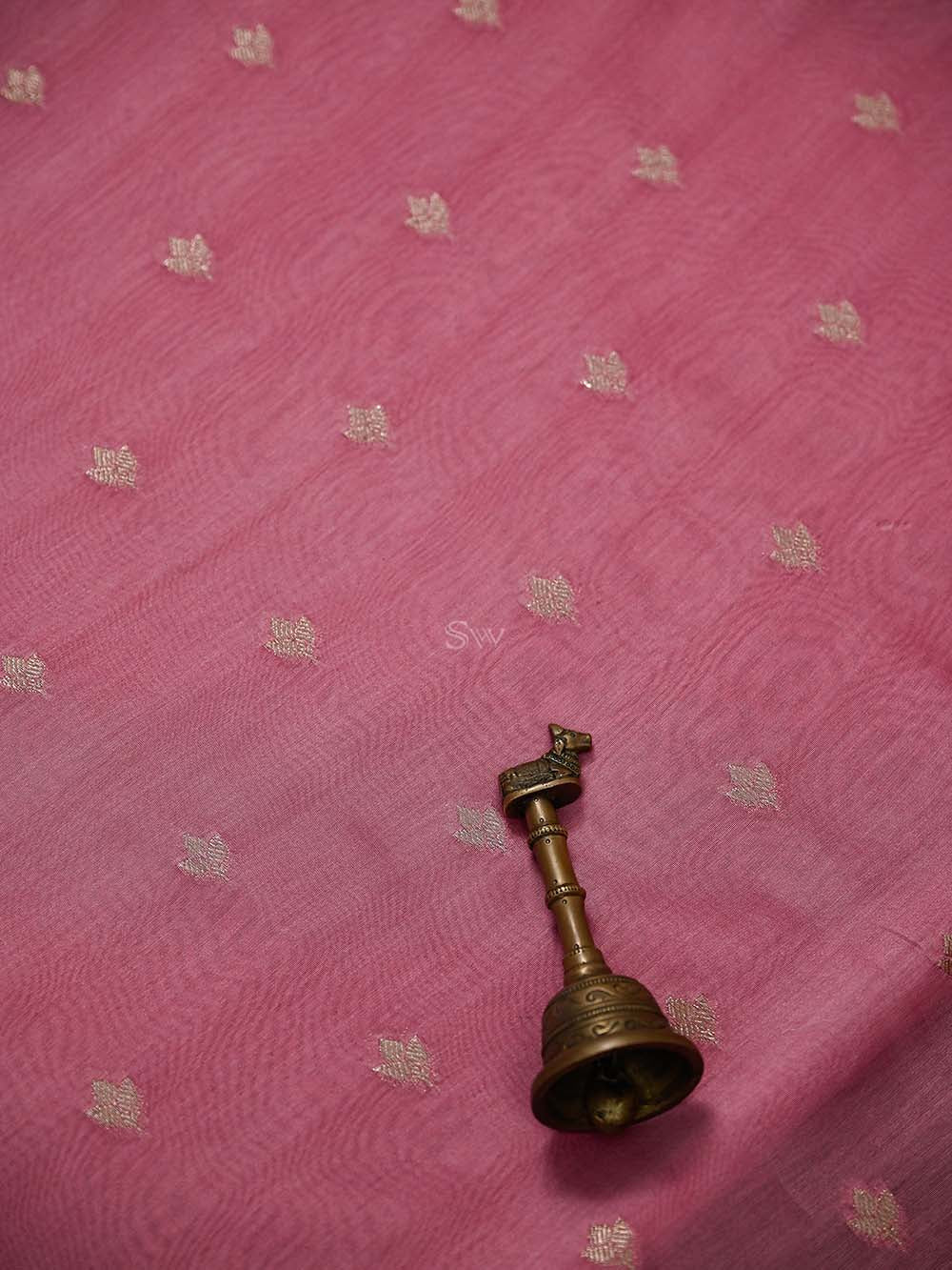 Pink Booti Cotton Silk Handloom Banarasi Suit - Sacred Weaves