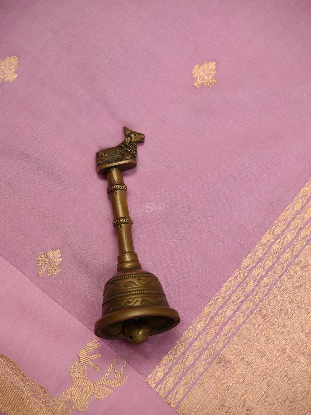 Pink Booti Pure Silk Handloom Banarasi Saree - Sacred Weaves