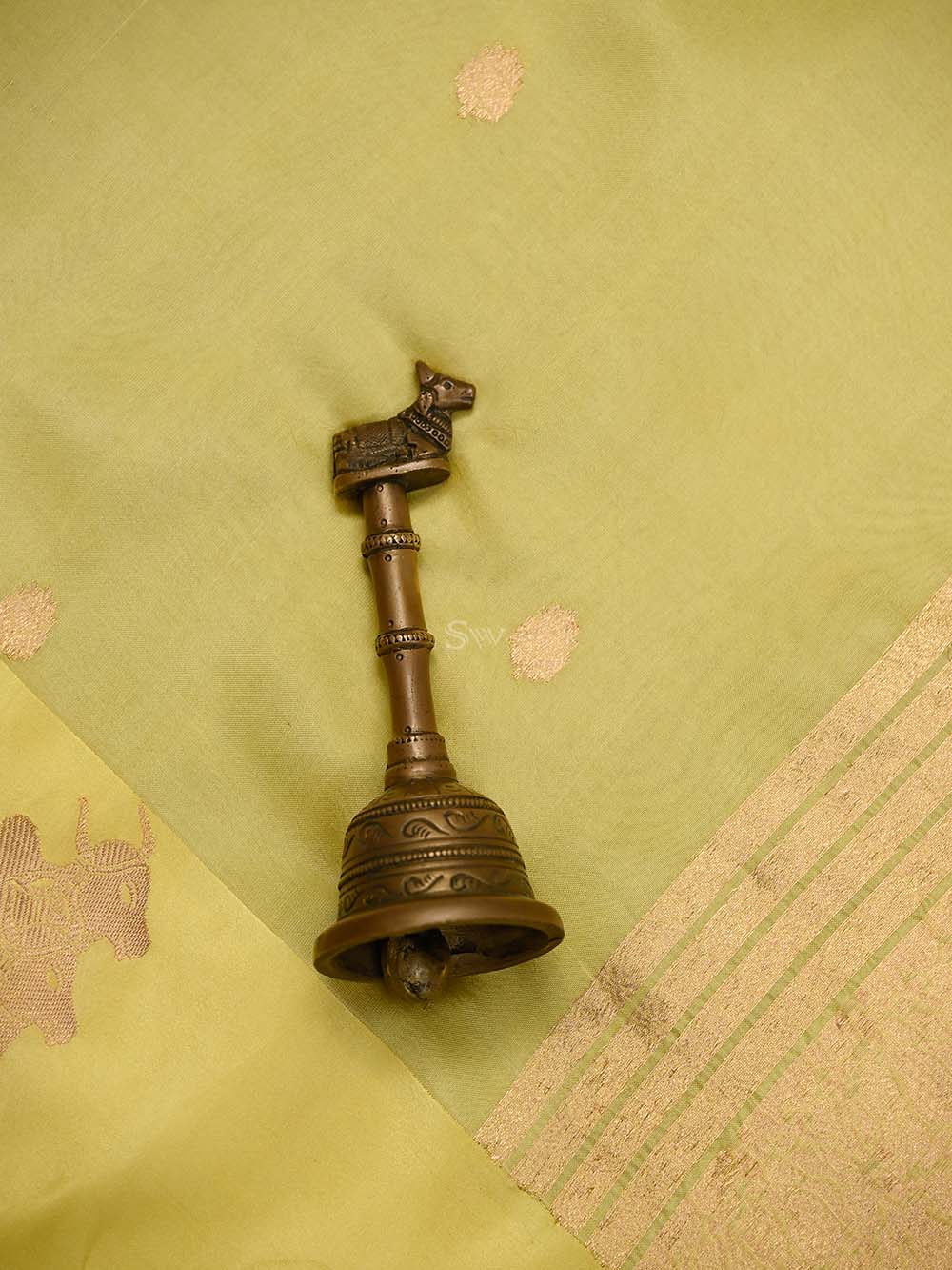 Lemon Yellow Booti Pure Silk Handloom Banarasi Saree - Sacred Weaves