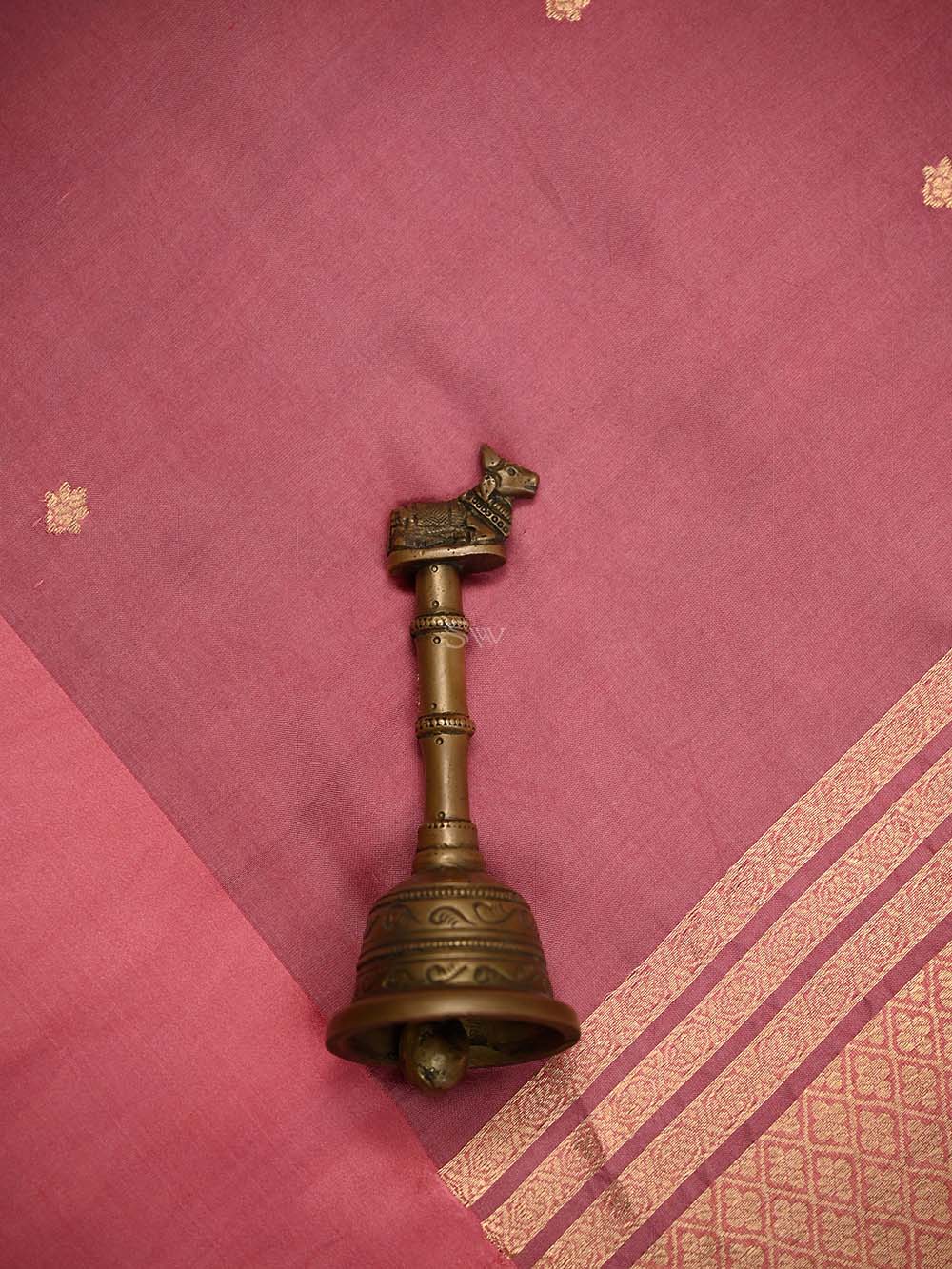 Pink Peach Booti Pure Silk Handloom Banarasi Saree - Sacred Weaves