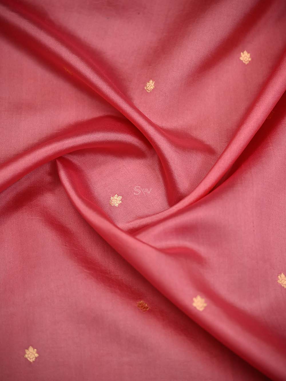 Pink Peach Booti Pure Silk Handloom Banarasi Saree - Sacred Weaves