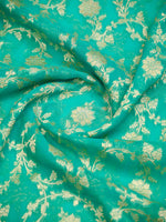 Sea Green Jaal Khaddi Georgette Handloom Banarasi Saree - Sacred Weaves