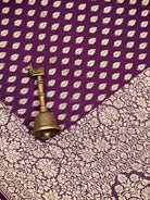 Purple Booti Khaddi Georgette Handloom Banarasi Saree - Sacred Weaves