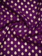 Purple Booti Khaddi Georgette Handloom Banarasi Saree - Sacred Weaves