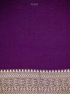 Purple Booti Khaddi Georgette Handloom Banarasi Saree - Sacred Weaves
