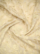 Cream Jaal Khaddi Georgette Handloom Banarasi Saree - Sacred Weaves