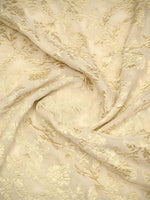 Cream Jaal Khaddi Georgette Handloom Banarasi Saree - Sacred Weaves
