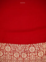 Cream Jaal Khaddi Georgette Handloom Banarasi Saree - Sacred Weaves