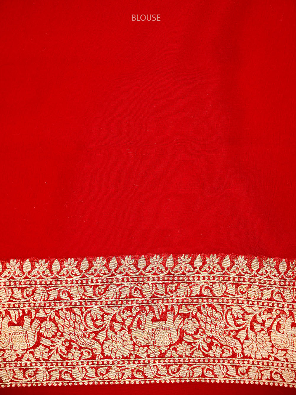 Cream Shikargah Jaal Khaddi Georgette Handloom Banarasi Saree - Sacred Weaves