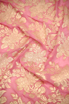 Pink Booti Khaddi Georgette Handloom Banarasi Suit - Sacred Weaves