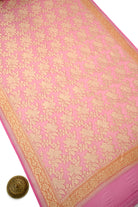Pink Booti Khaddi Georgette Handloom Banarasi Suit - Sacred Weaves