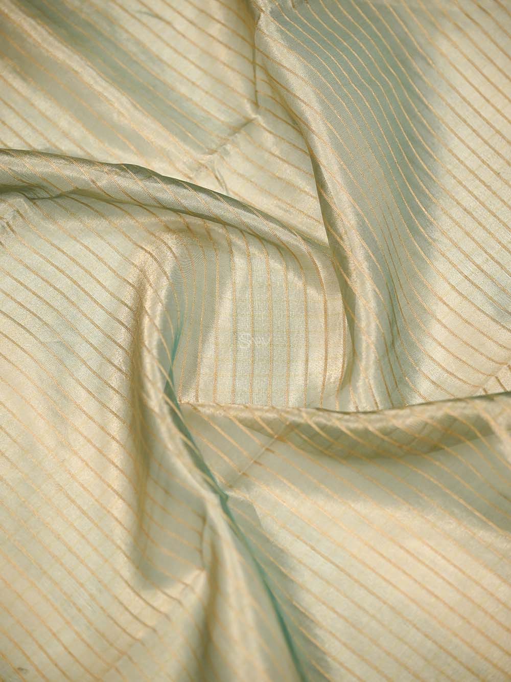 Sea Green Tissue Handloom Banarasi Dupatta - Sacred Weaves