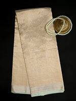 Sea Green Tissue Brocade Handloom Banarasi Dupatta - Sacred Weaves