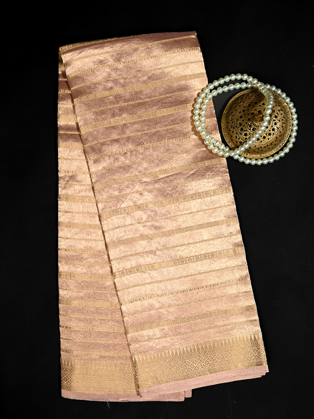 Pink Tissue Brocade Handloom Banarasi Dupatta - Sacred Weaves