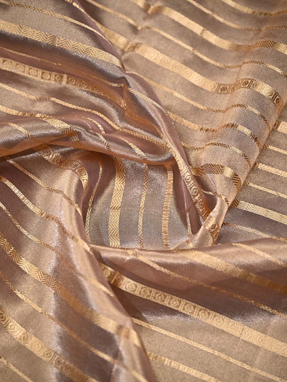 Pink Tissue Brocade Handloom Banarasi Dupatta - Sacred Weaves