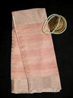 Pink Tissue Brocade Handloom Banarasi Dupatta - Sacred Weaves