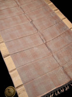 Pink Crush Tissue Handloom Banarasi Dupatta - Sacred Weaves