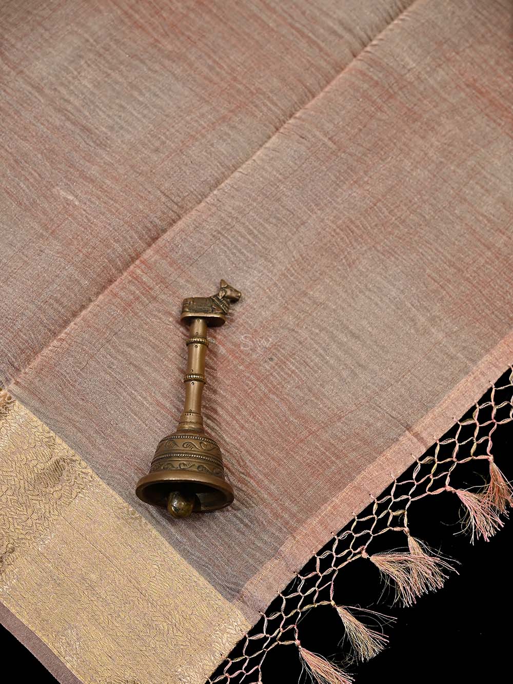 Pink Crush Tissue Handloom Banarasi Dupatta - Sacred Weaves