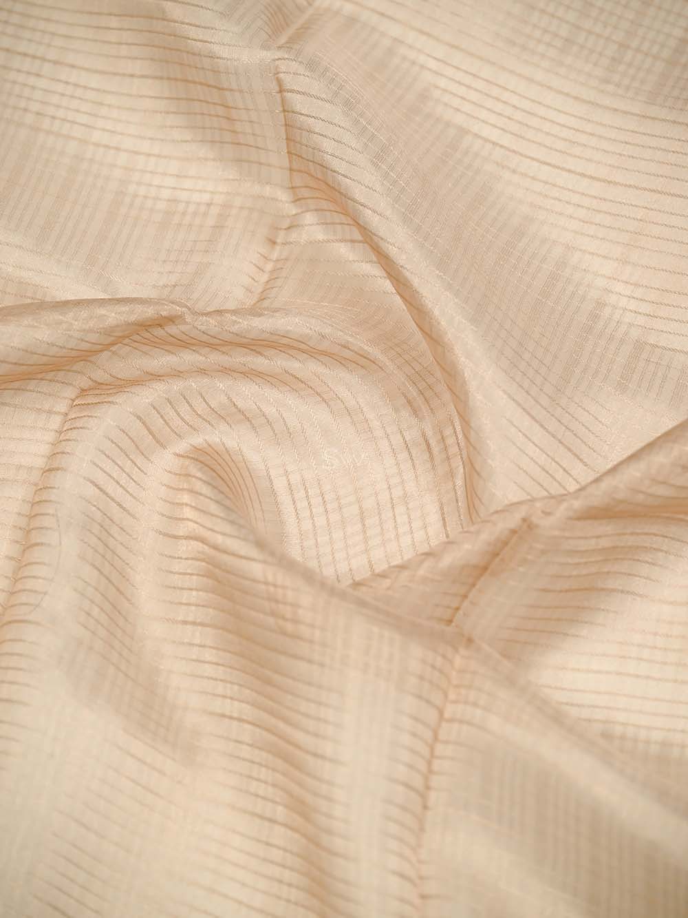 Beige Tissue Handloom Banarasi Dupatta - Sacred Weaves