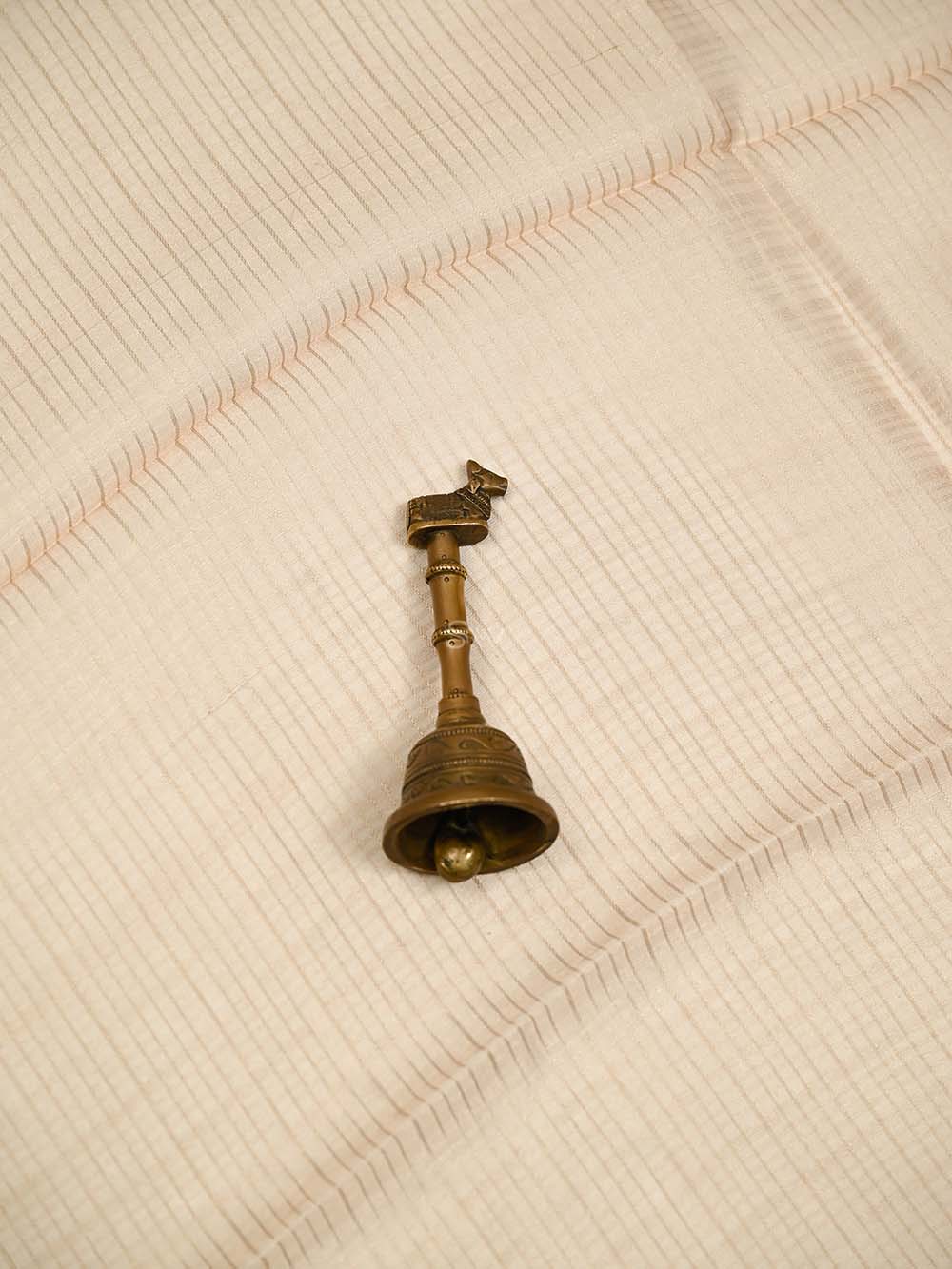 Beige Tissue Handloom Banarasi Dupatta - Sacred Weaves