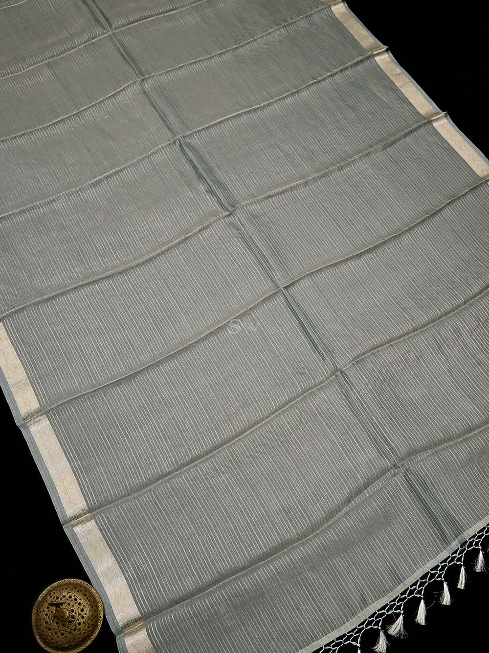 Pastel Green Tissue Brocade Handloom Banarasi Dupatta - Sacred Weaves