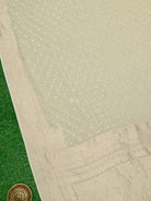 Cream Konia Khaddi Georgette Handloom Banarasi Saree - Sacred Weaves