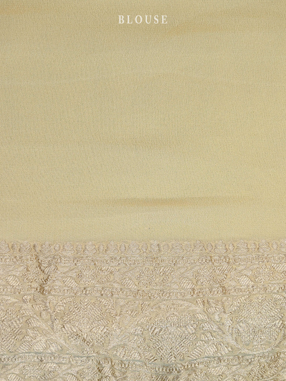 Cream Konia Khaddi Georgette Handloom Banarasi Saree - Sacred Weaves