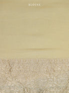 Cream Konia Khaddi Georgette Handloom Banarasi Saree - Sacred Weaves