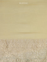 Cream Konia Khaddi Georgette Handloom Banarasi Saree - Sacred Weaves