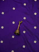 Dark Purple Floral Booti Katan Silk Handloom Banarasi Suit - Sacred Weaves